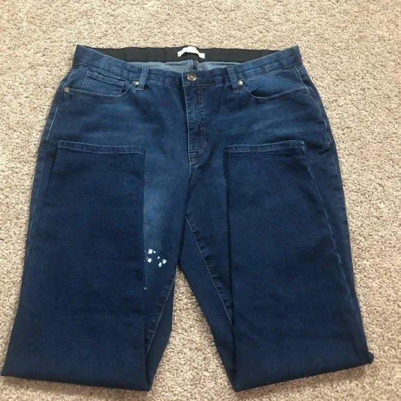 NWOT No-gap Skinny Jeans Paint/Bleach Splatter 16W - Picture 6 of 15